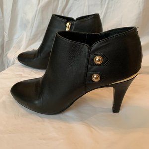 Black Leather Booties - Size 8